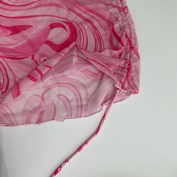 Retro Pink Print Pattern 3 Piece Triangle Bikini in Size 0 XS - Picture 4 of 5